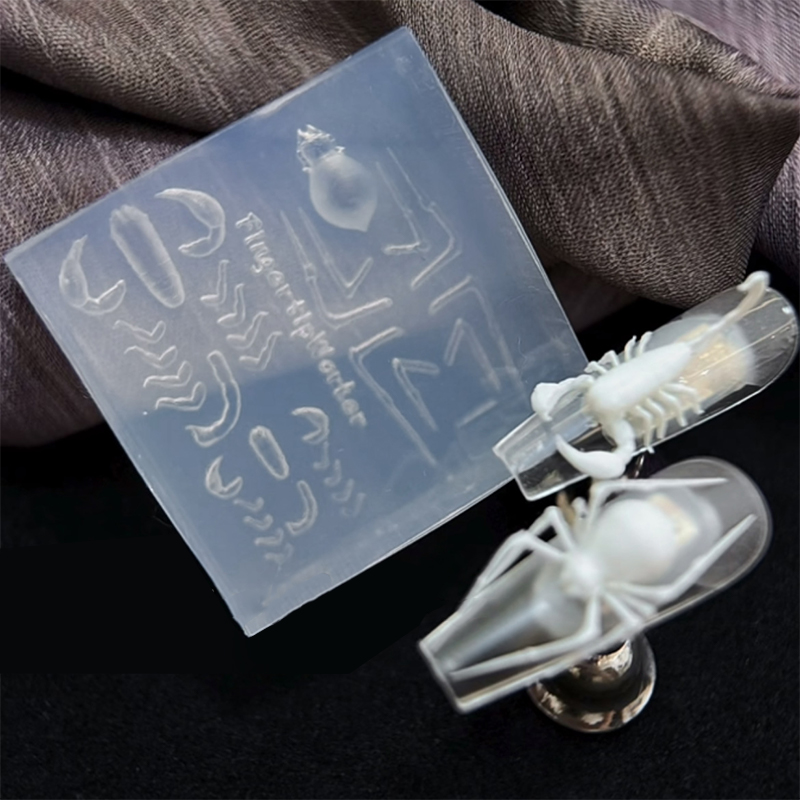 Nail Art Stamping Kit - قالب سيليكون ثلاثي الأبعاد بتصميم عنكبوت