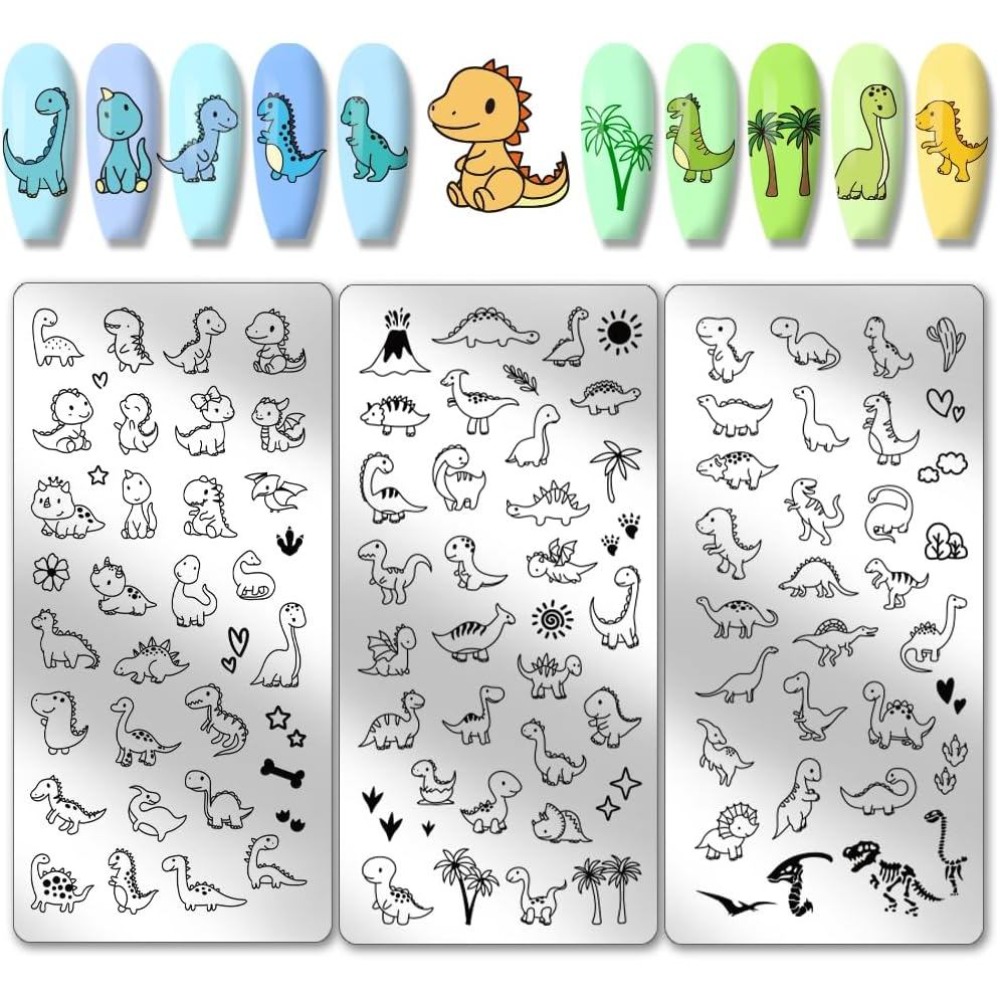 Nail Art Stamping Kit - 3 قطع من لوحات ختم الأظافر