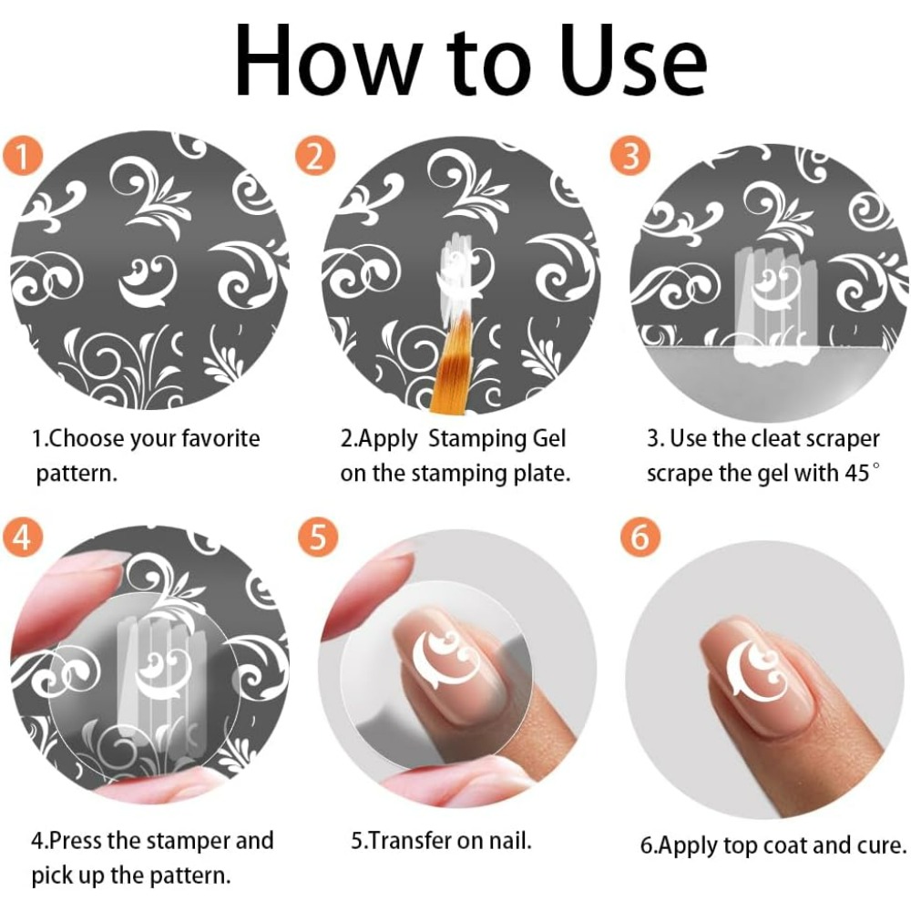 3 قطعة نمط دوامة مسمار الفن قو - مراجعة Nail Art Stamping Kit وسعره