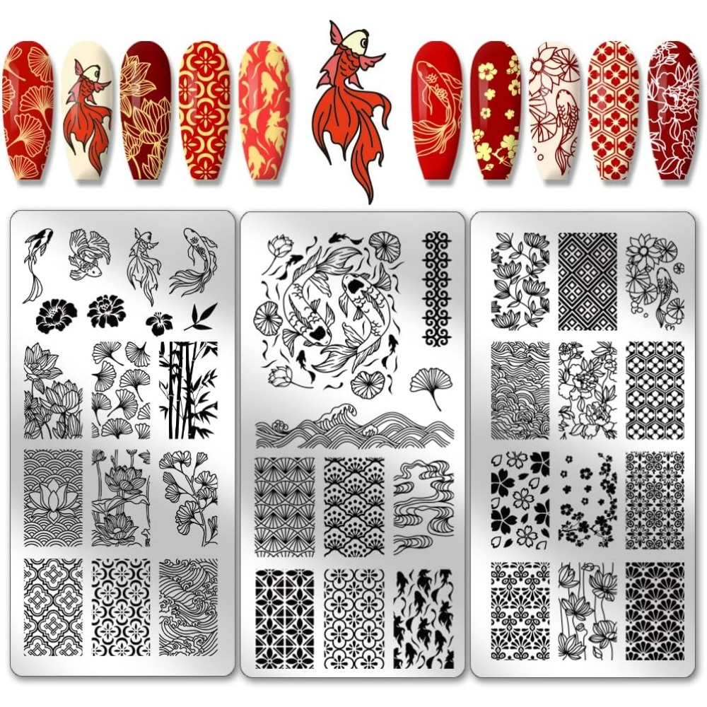 3 قطعة كوي مسمار ختم لوحات الش - مراجعة Nail Art Stamping Kit وسعره
