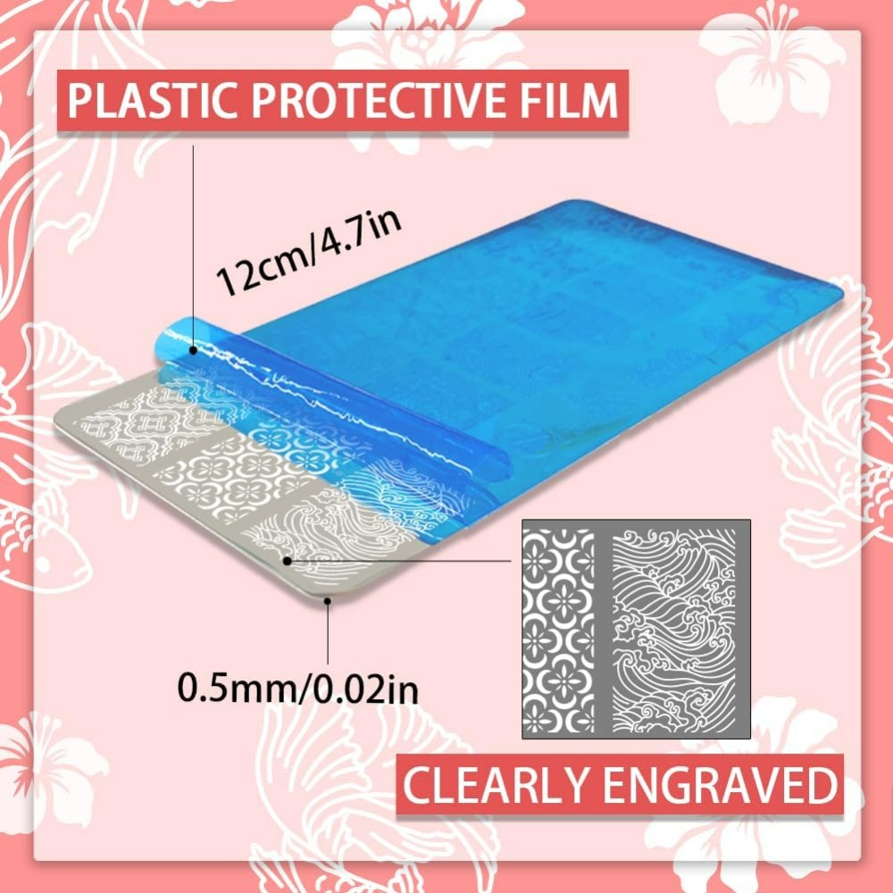 3 قطعة كوي مسمار ختم لوحات الش - مراجعة Nail Art Stamping Kit وسعره