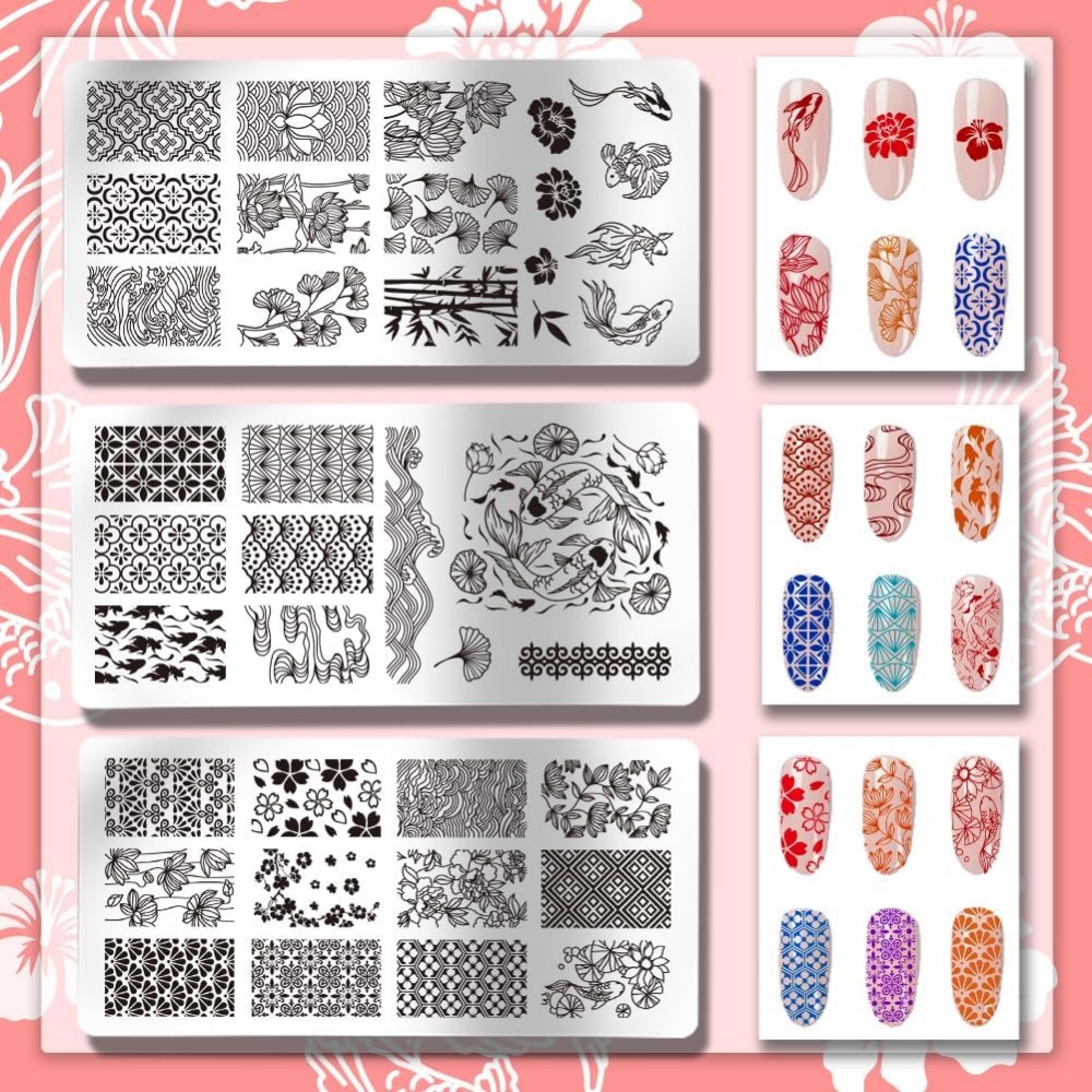3 قطعة كوي مسمار ختم لوحات الش - مراجعة Nail Art Stamping Kit وسعره