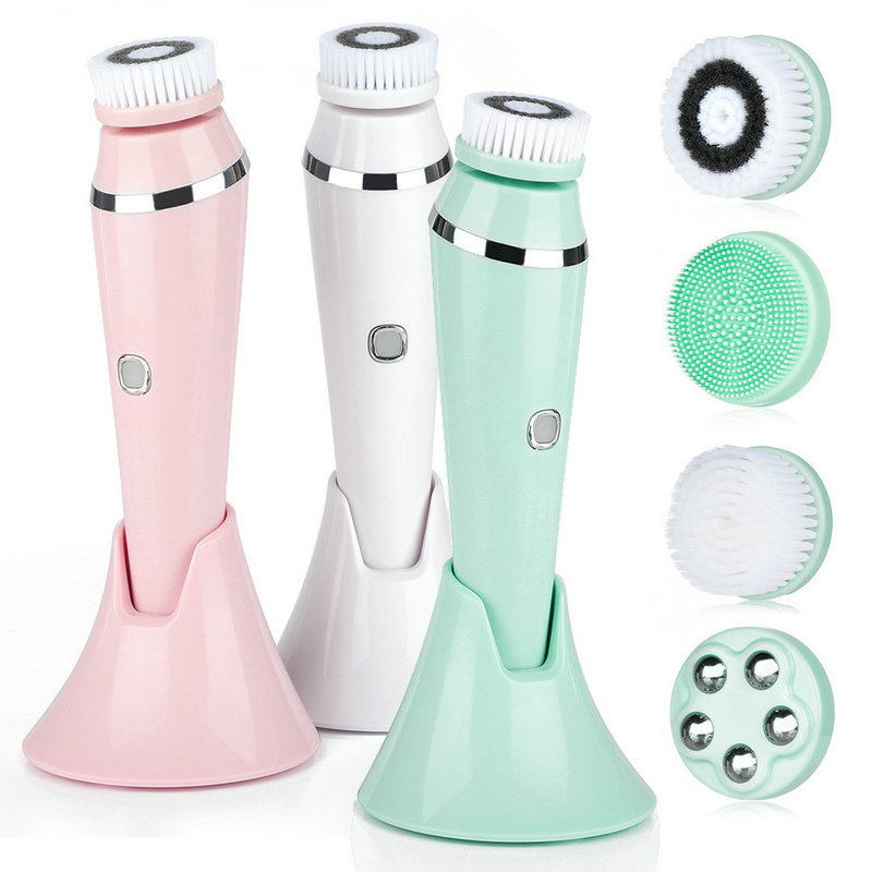 4 في 1 فرشاة تنظيف الوجه الكهر - مراجعة Electric Face Cleanser Brush وسعره