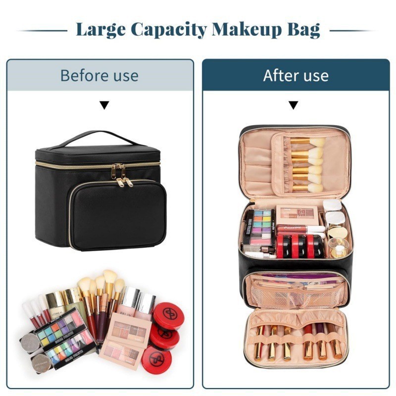 حقيبة مكياج كبيرة الحجم مقاومة - مراجعة Beauty Bag Makeup وسعره