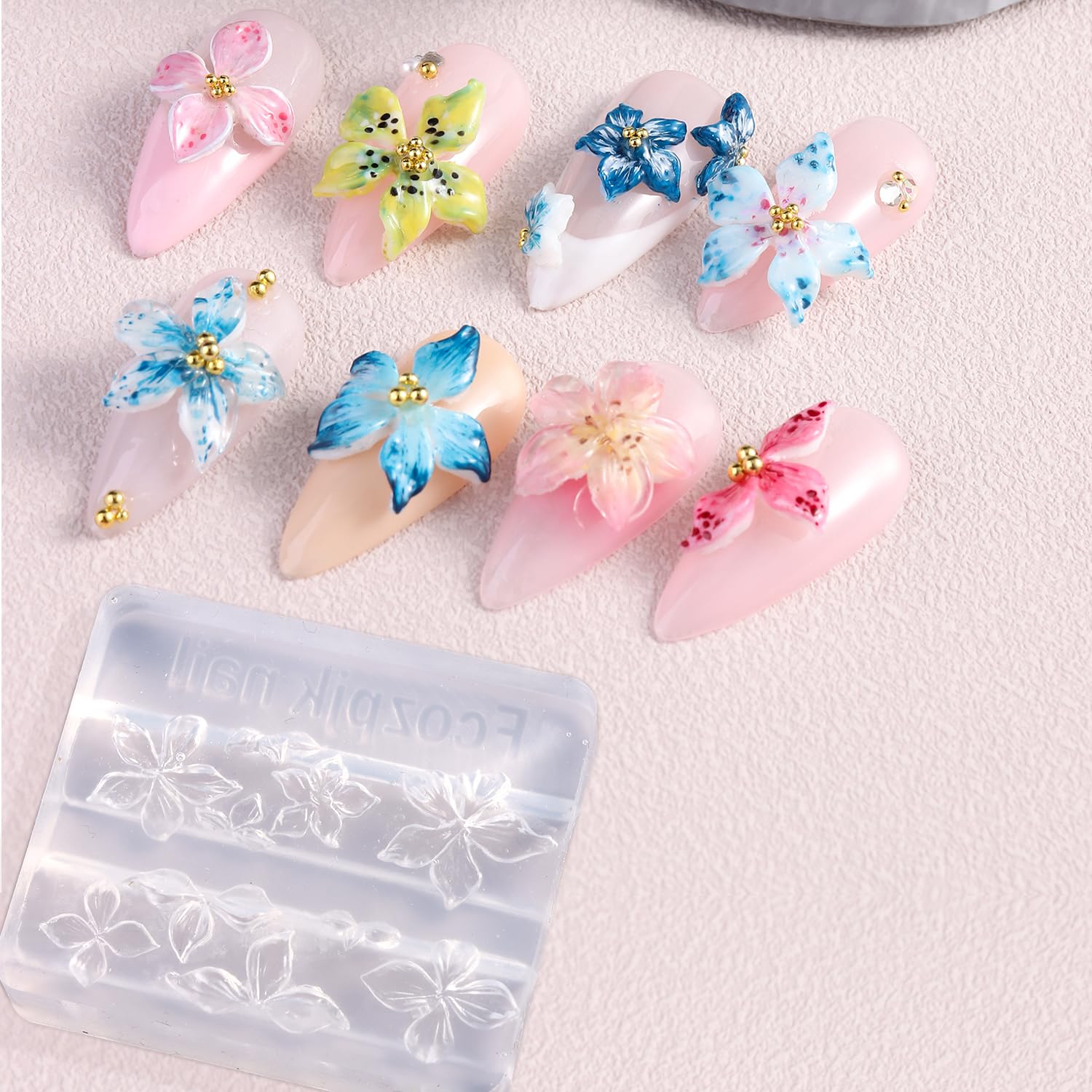 ثلاثية الأبعاد زهرة السيليكون  - مراجعة Nail Art Stamping Kit وسعره
