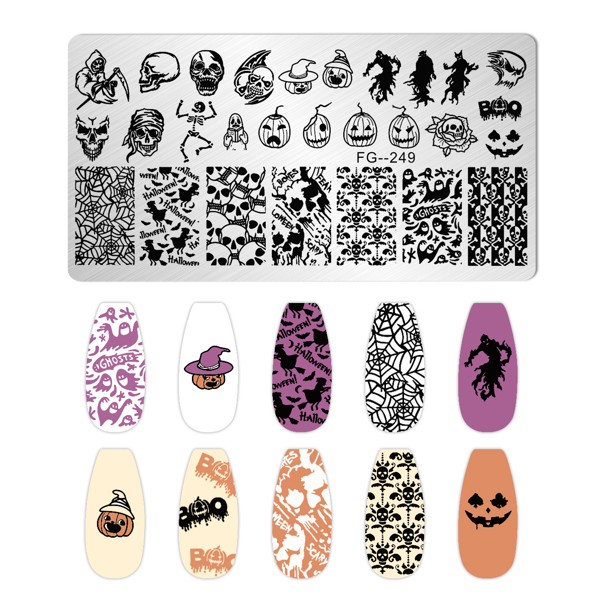 الكرتون هالوين مسمار الفن ختم  - مراجعة Nail Art Stamping Kit وسعره